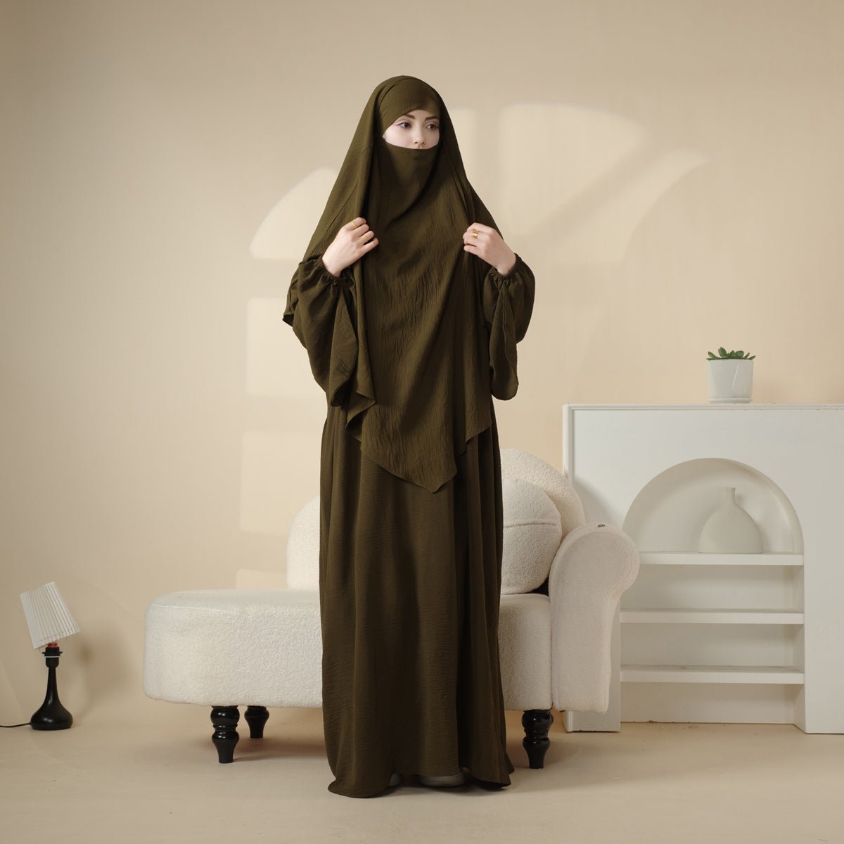 Mariam's Collection Mariam's Collection Elegant 2-Piece Crepe Abaya & Khimar Set (MK008) — comparison shot