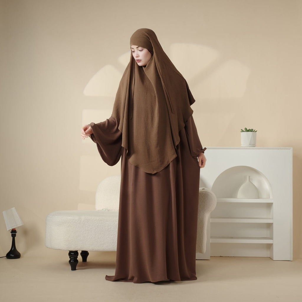 Mariam's Collection Mariam's Collection Elegant 2-Piece Crepe Abaya & Khimar Set (MK008) — feature highlight