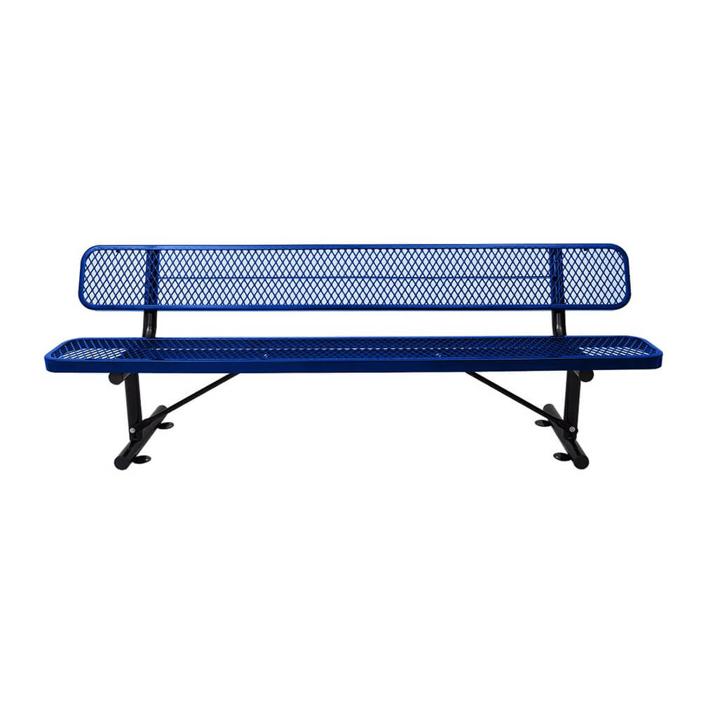 8FT Heavy-Duty Steel Bench With Backrest And Thermoplastic Coating (SAK23567) – SAKSBY WHOLESALE