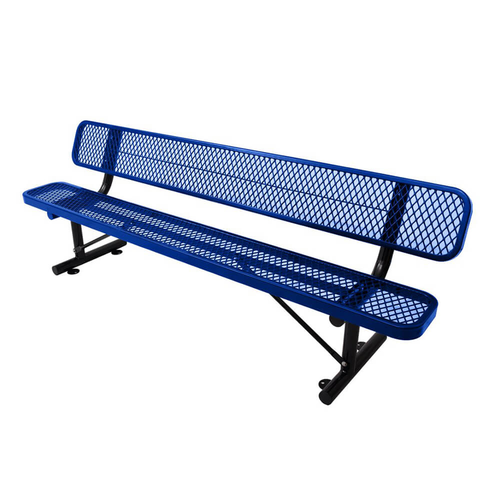 8FT Heavy-Duty Steel Bench With Backrest And Thermoplastic Coating (SAK23567) – SAKSBY WHOLESALE, view 4