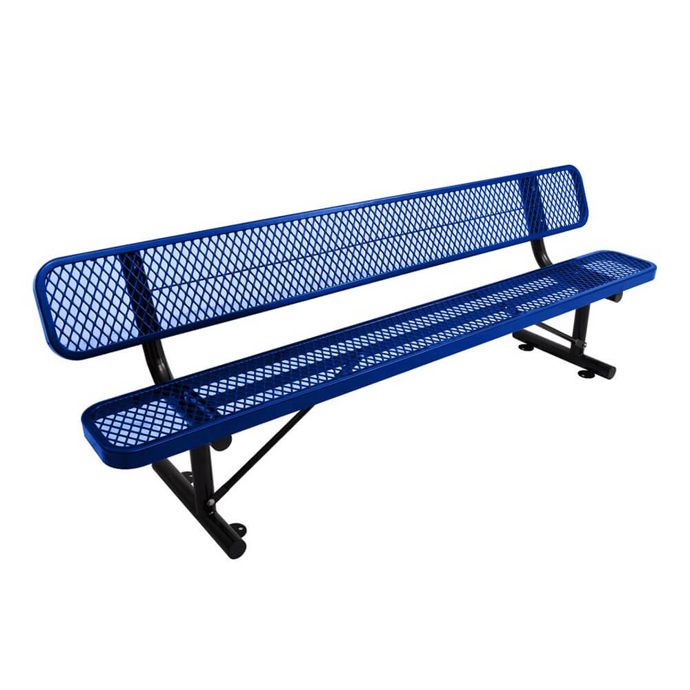 8FT Heavy-Duty Steel Bench With Backrest And Thermoplastic Coating (SAK23567) – SAKSBY WHOLESALE, view 6
