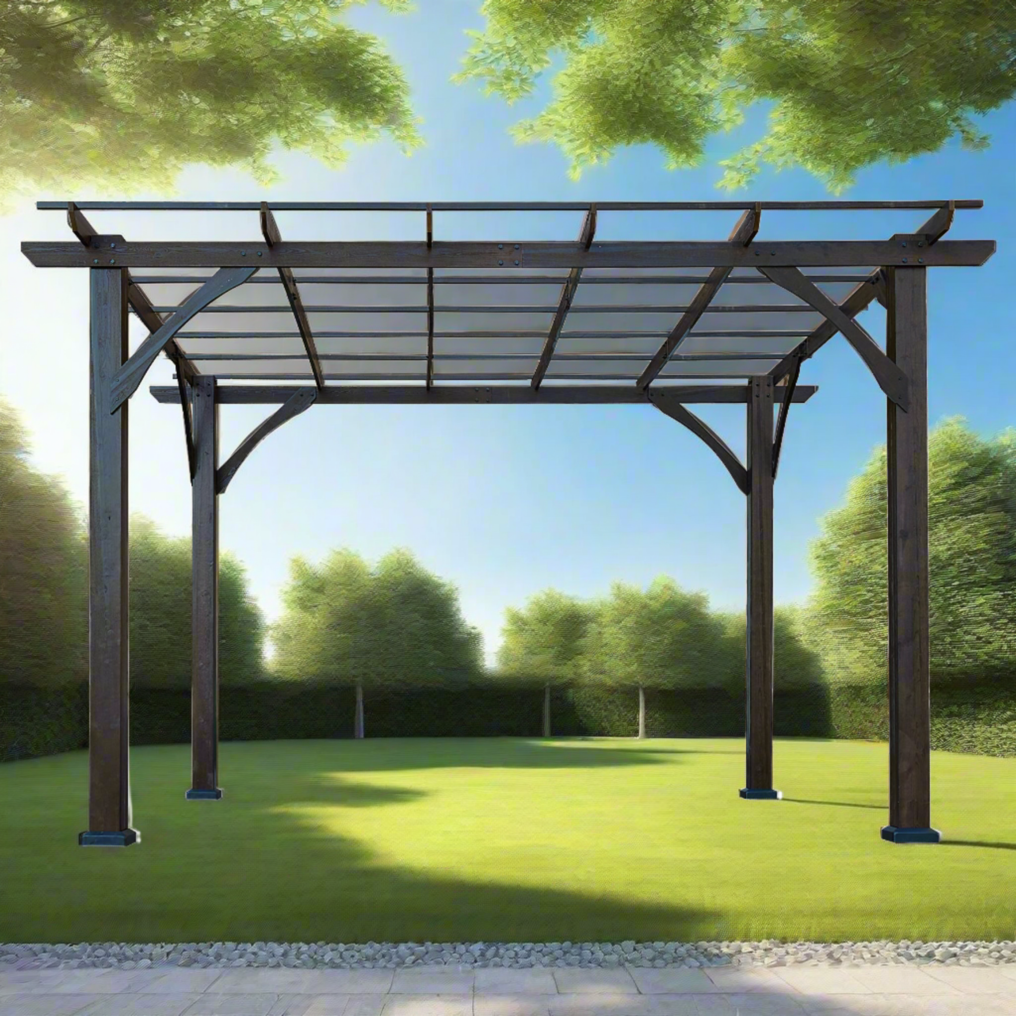 [10X12FT] Alora Premium Outdoor Brown Cedar Wood Pergola For Spacious Patios (SAK45639) – SAKSBY WHOLESALE