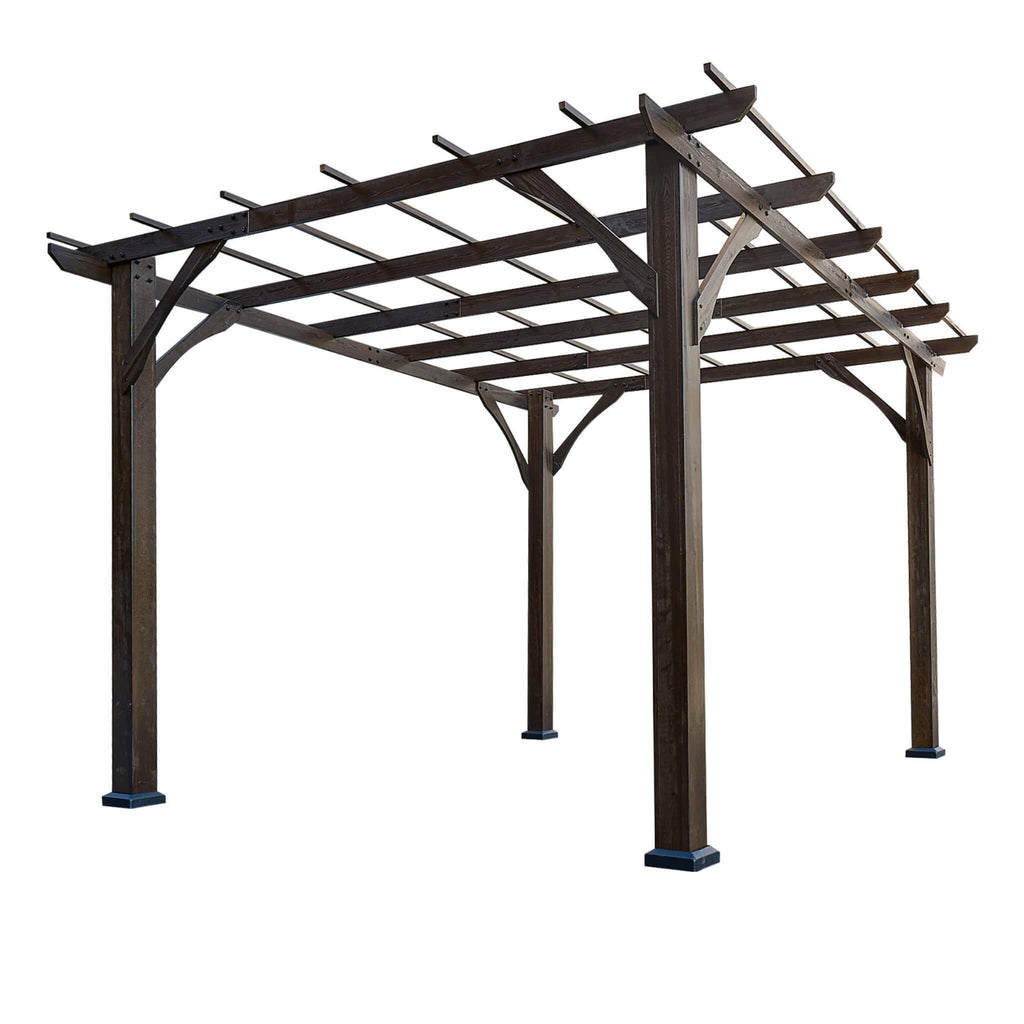 [10X12FT] Alora Premium Outdoor Brown Cedar Wood Pergola For Spacious Patios (SAK45639) – SAKSBY WHOLESALE, view 4