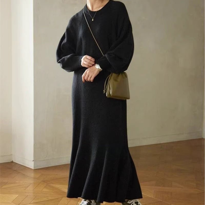 Mariam's Collection Elegant Lantern Sleeve Mermaid Maxi Dress | Loose Fit Long Sleeve Dress(MS154) — detail shot 7
