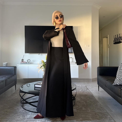 Elegant Long Cardigan & Maxi Skirt Set(MS175)