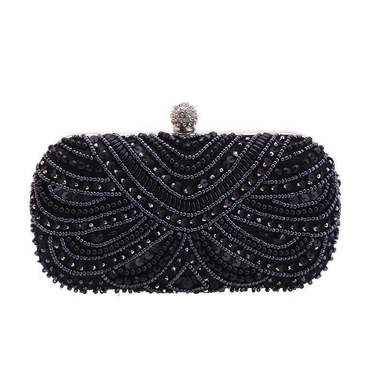 Mariam's Collection Elegant Pearl-Embellished Clutch Evening Bag for Weddings & Parties (MAC278) — detail shot 6
