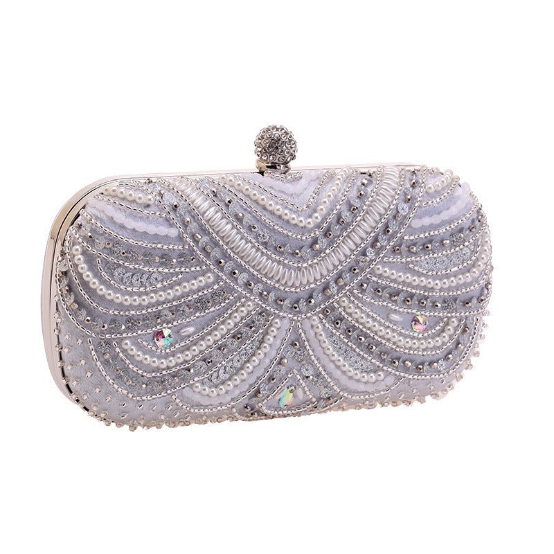 Mariam's Collection Elegant Pearl-Embellished Clutch Evening Bag for Weddings & Parties (MAC278) — detail shot 8
