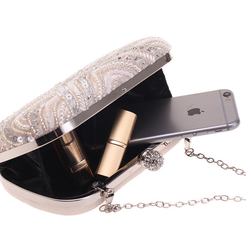 Mariam's Collection Elegant Pearl-Embellished Clutch Evening Bag for Weddings & Parties (MAC278) — comparison shot