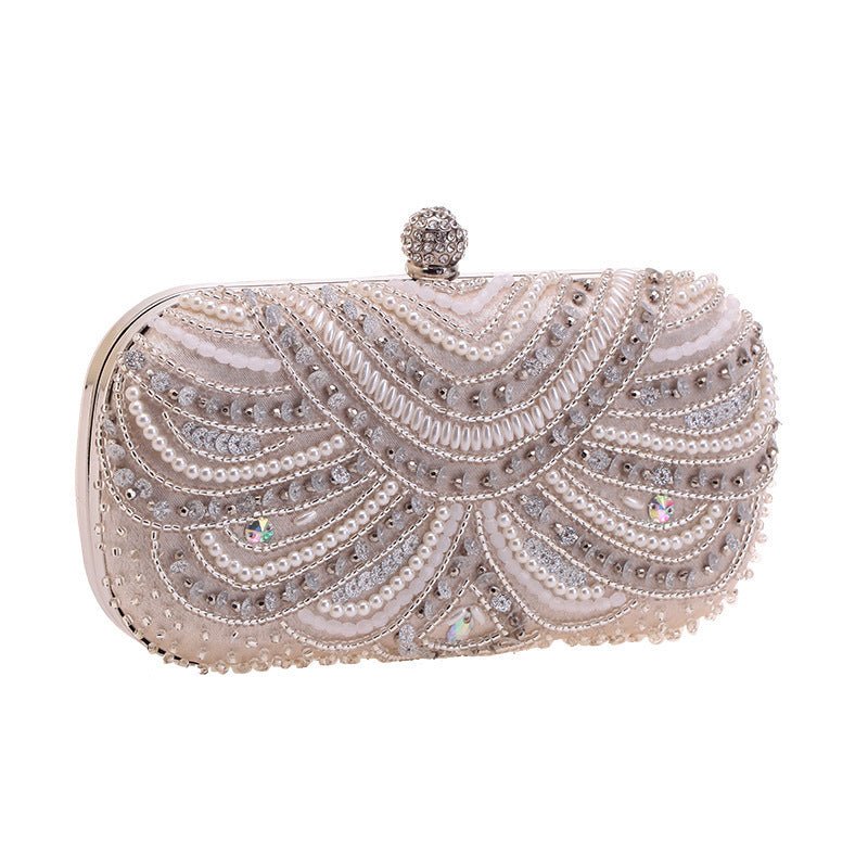 Mariam's Collection Elegant Pearl-Embellished Clutch Evening Bag for Weddings & Parties (MAC278) — detail shot 9