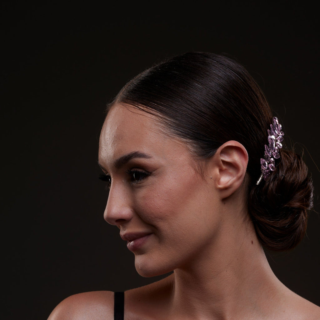Elegant Pink Crystal Leaf Hair Comb Set – Bridal Port