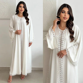 Elegant Prayer Dress with Floral Lace Detail (MOA285)