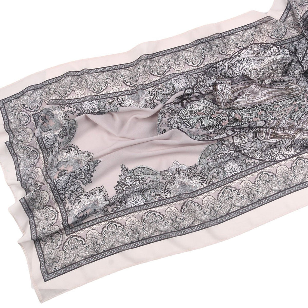 Mariam's Collection Elegant Printed Chiffon Hijab Scarf Bohemian Style Breathable Sun Protection Wrap (MH136) — detail shot 9