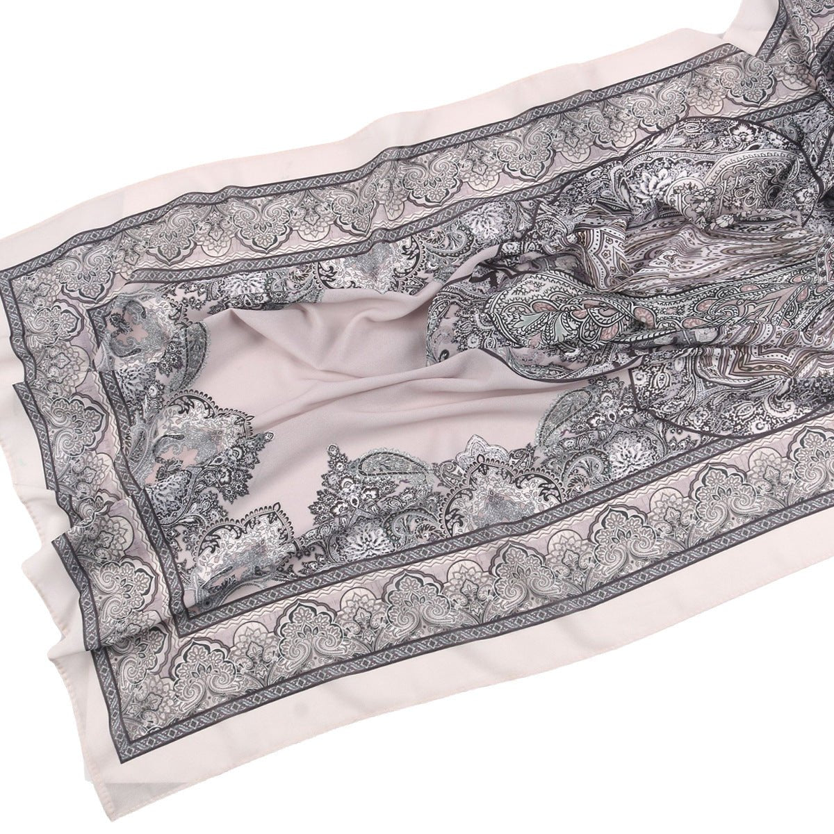 Mariam's Collection Elegant Printed Chiffon Hijab Scarf Bohemian Style Breathable Sun Protection Wrap (MH136) — detail shot 9