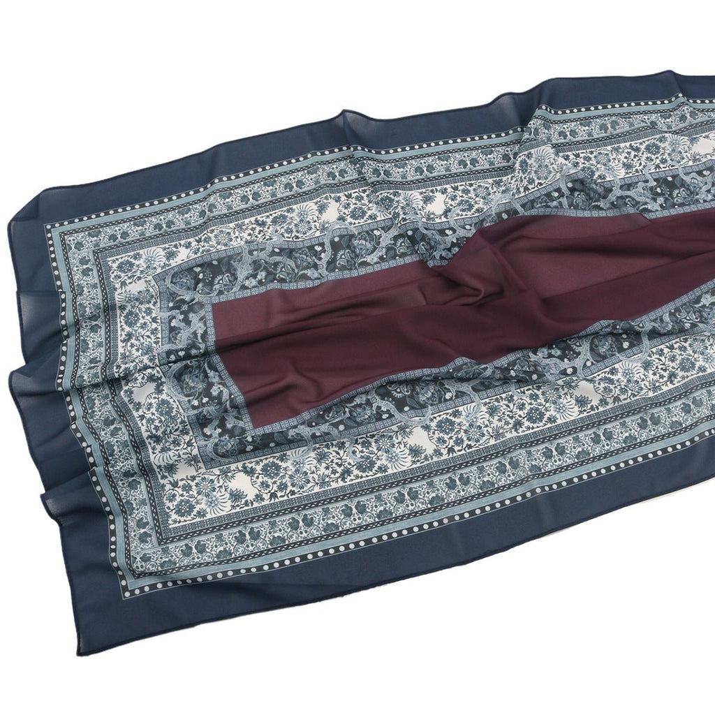 Mariam's Collection Elegant Printed Chiffon Hijab Scarf Bohemian Style Breathable Sun Protection Wrap (MH136) — fabric or mat