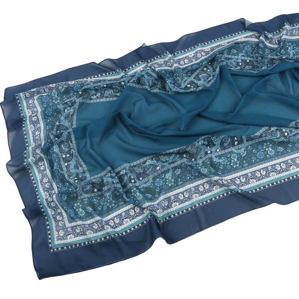 Mariam's Collection Elegant Printed Chiffon Hijab Scarf Bohemian Style Breathable Sun Protection Wrap (MH136) — feature highl