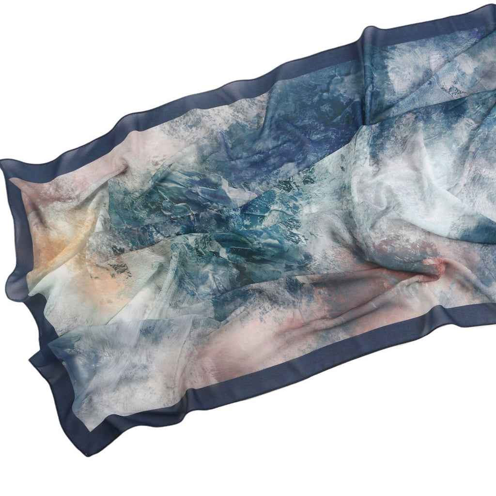 Mariam's Collection Elegant Printed Chiffon Hijab Scarf Bohemian Style Breathable Sun Protection Wrap (MH136) — alternative a
