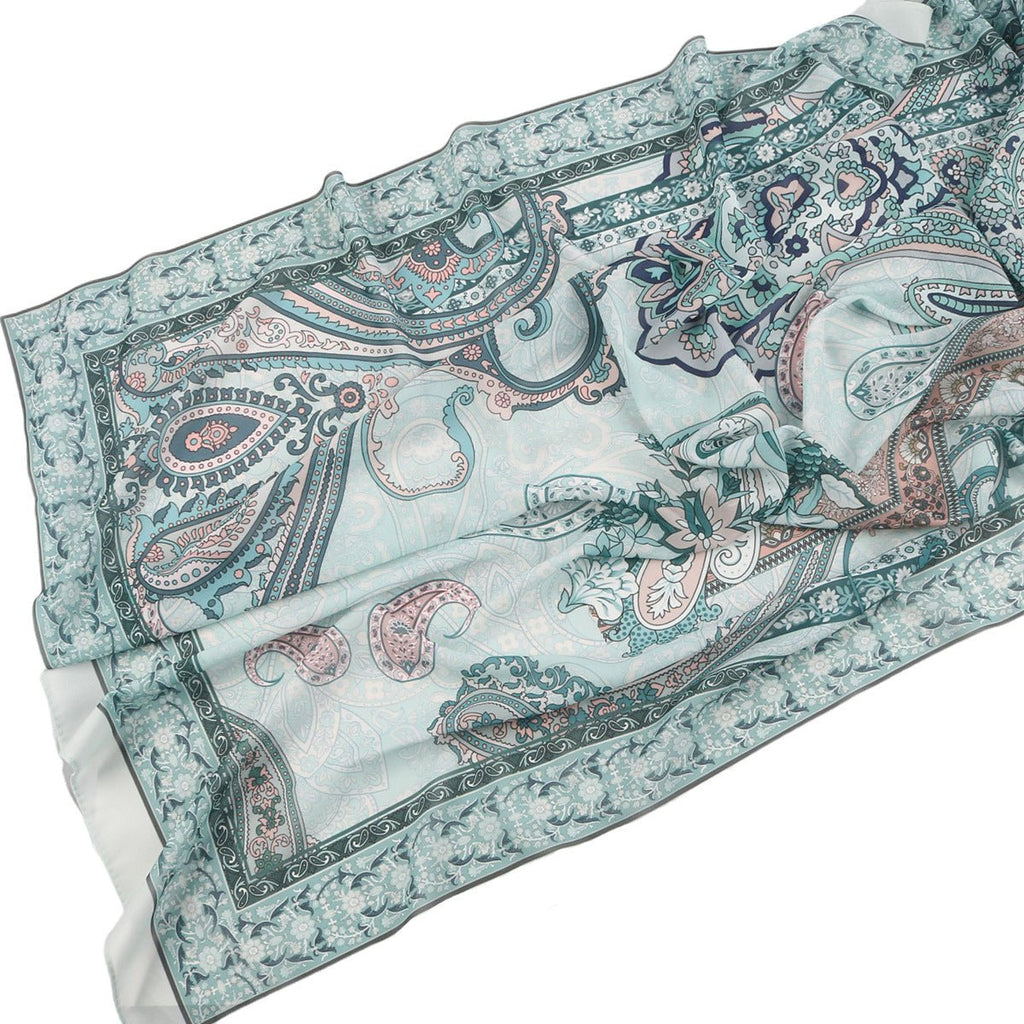 Mariam's Collection Elegant Printed Chiffon Hijab Scarf Bohemian Style Breathable Sun Protection Wrap (MH136) — detail shot 10