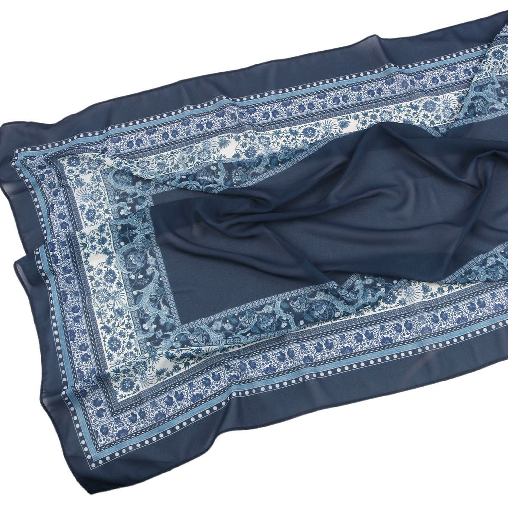 Mariam's Collection Elegant Printed Chiffon Hijab Scarf Bohemian Style Breathable Sun Protection Wrap (MH136) — detail shot 6
