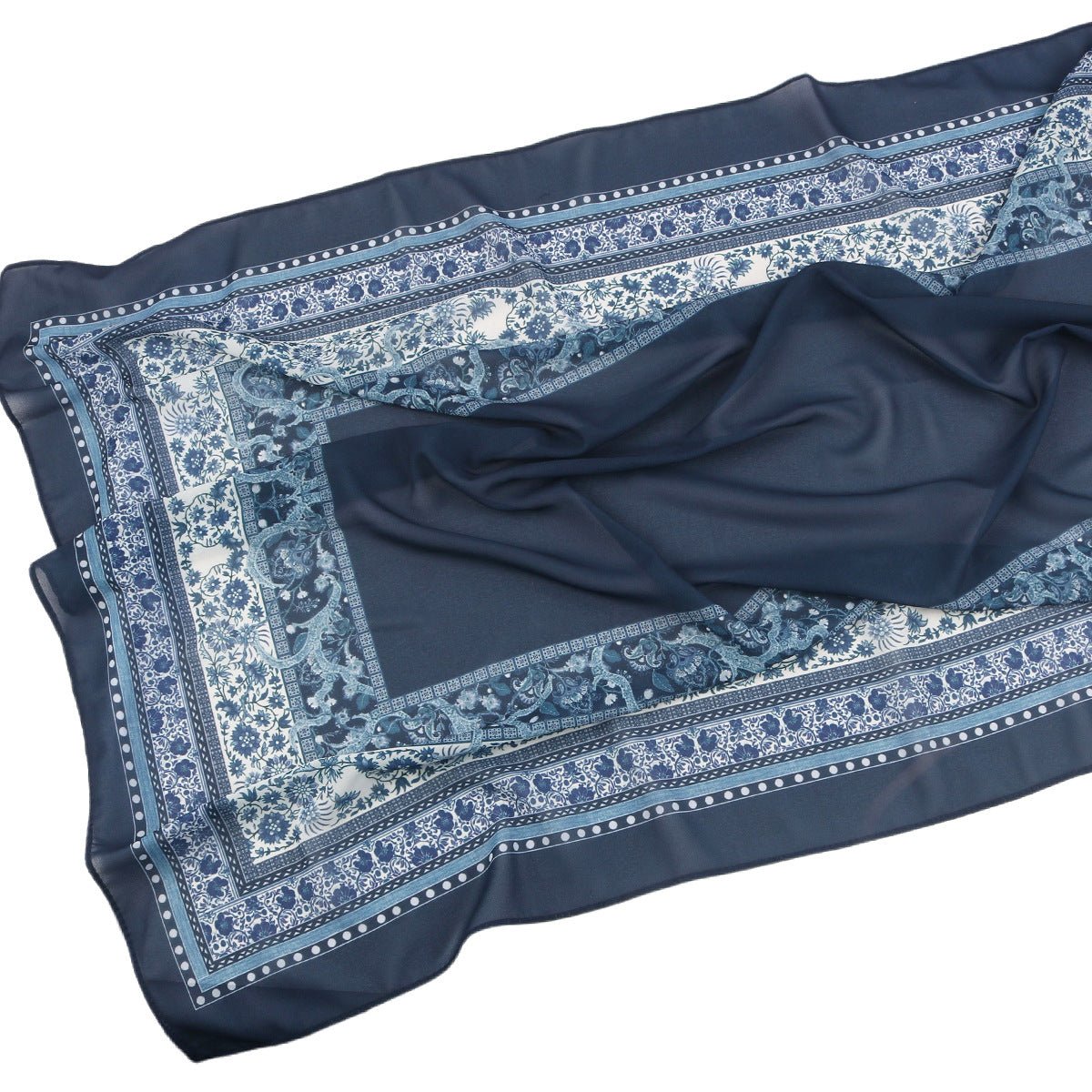 Mariam's Collection Elegant Printed Chiffon Hijab Scarf Bohemian Style Breathable Sun Protection Wrap (MH136) — detail shot 6