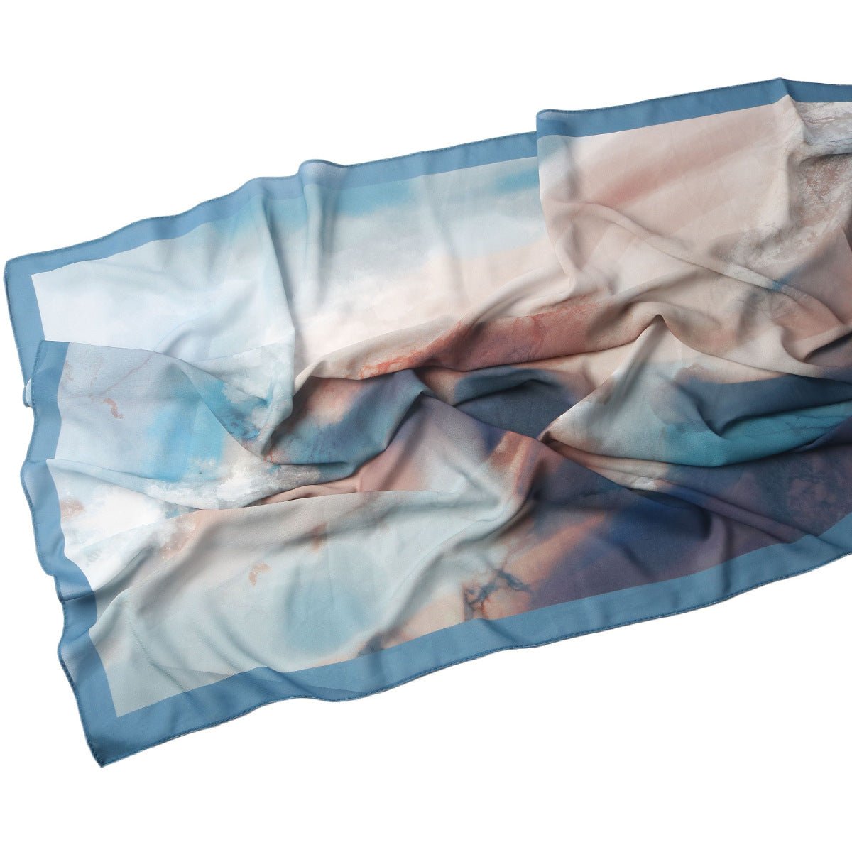 Mariam's Collection Elegant Printed Chiffon Hijab Scarf Bohemian Style Breathable Sun Protection Wrap (MH136) — side view