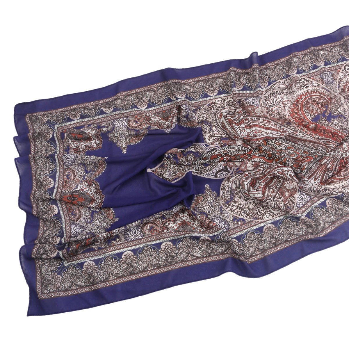 Mariam's Collection Elegant Printed Chiffon Hijab Scarf Bohemian Style Breathable Sun Protection Wrap (MH136) — main product 