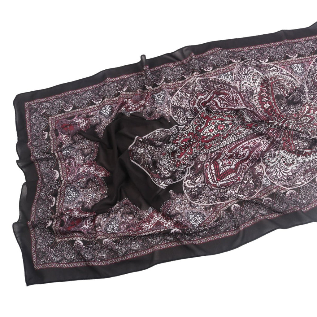 Mariam's Collection Elegant Printed Chiffon Hijab Scarf Bohemian Style Breathable Sun Protection Wrap (MH136) — lifestyle con