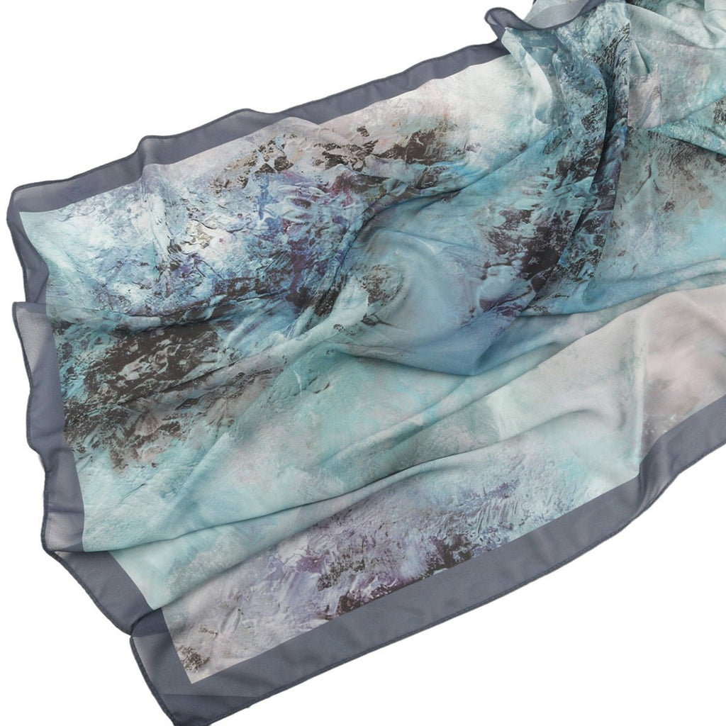 Mariam's Collection Elegant Printed Chiffon Hijab Scarf Bohemian Style Breathable Sun Protection Wrap (MH136) — detail shot 8