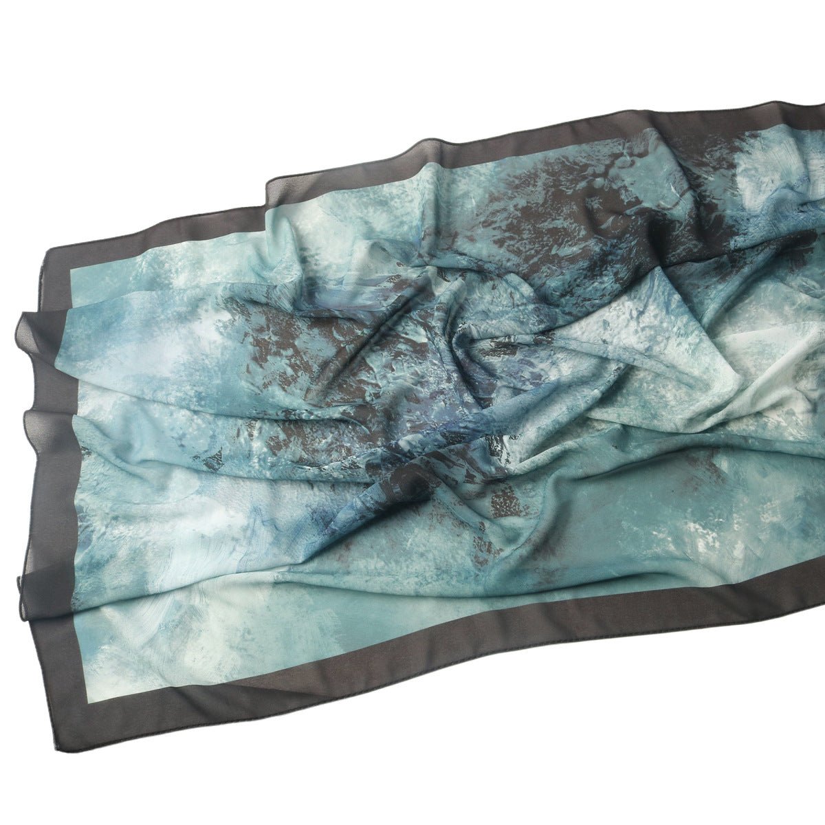 Mariam's Collection Elegant Printed Chiffon Hijab Scarf Bohemian Style Breathable Sun Protection Wrap (MH136) — in-use photo