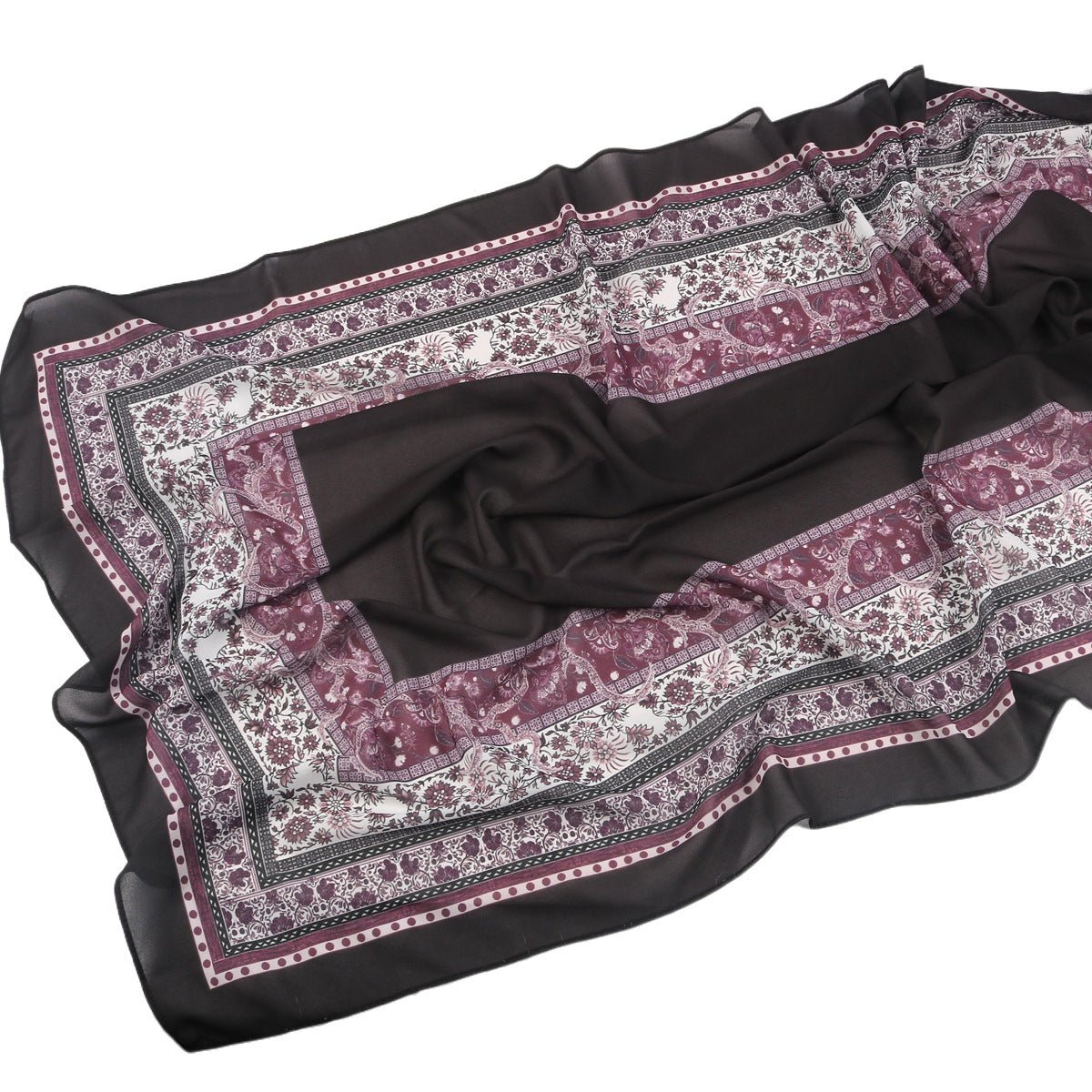 Mariam's Collection Elegant Printed Chiffon Hijab Scarf Bohemian Style Breathable Sun Protection Wrap (MH136) — comparison sh