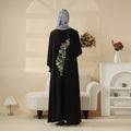 Mariam's Collection Modest Pullover Abaya with Palestinian Embroidery, Elegant Ruffled Cuff Maxi Dress (MA141) — detail shot 9
