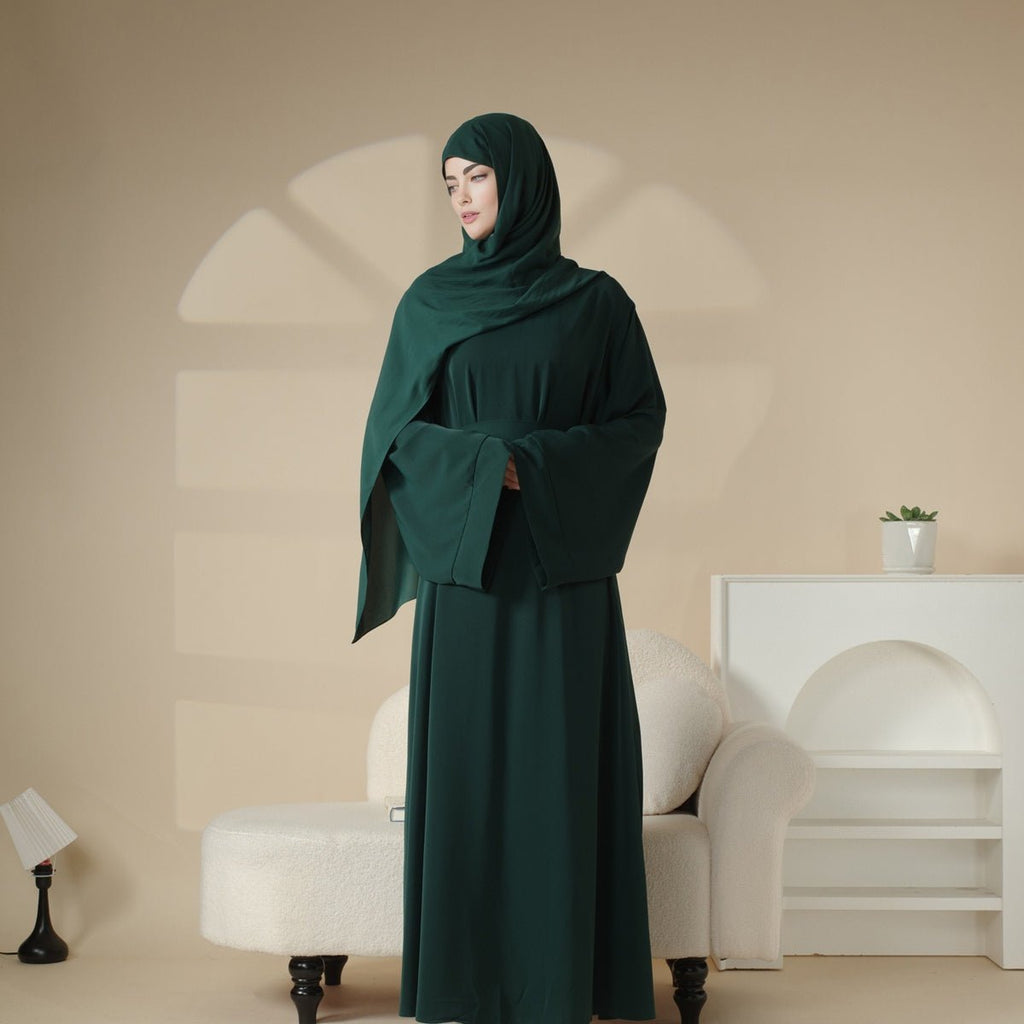 Mariam's Collection Elegant Solid Color Abaya For Muslimahs (MA036) — Mariam's Collection branding close-up