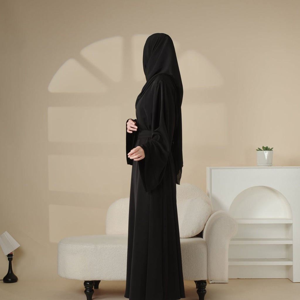 Mariam's Collection Elegant Solid Color Abaya For Muslimahs (MA036) — detail shot 8