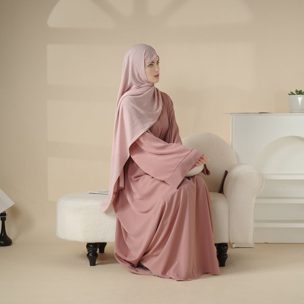 Mariam's Collection Elegant Solid Color Abaya For Muslimahs (MA036) — construction detail