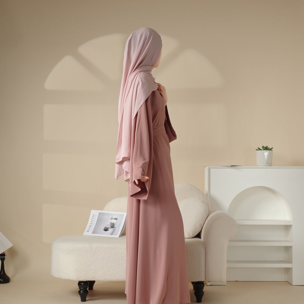 Mariam's Collection Elegant Solid Color Abaya For Muslimahs (MA036) — lifestyle context