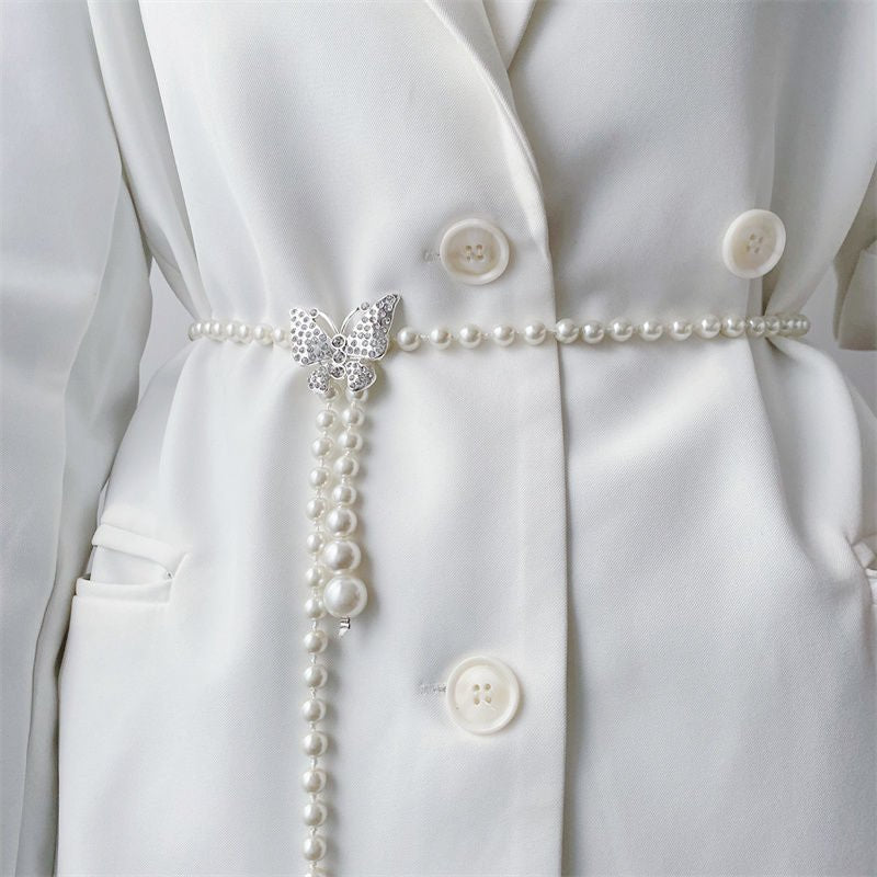 Mariam's Collection Elegant Versatile Pearl Cascade Waist Belt (MAC349) — lifestyle worn / used context