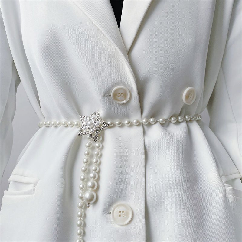 Mariam's Collection Elegant Versatile Pearl Cascade Waist Belt (MAC349) — main product shot