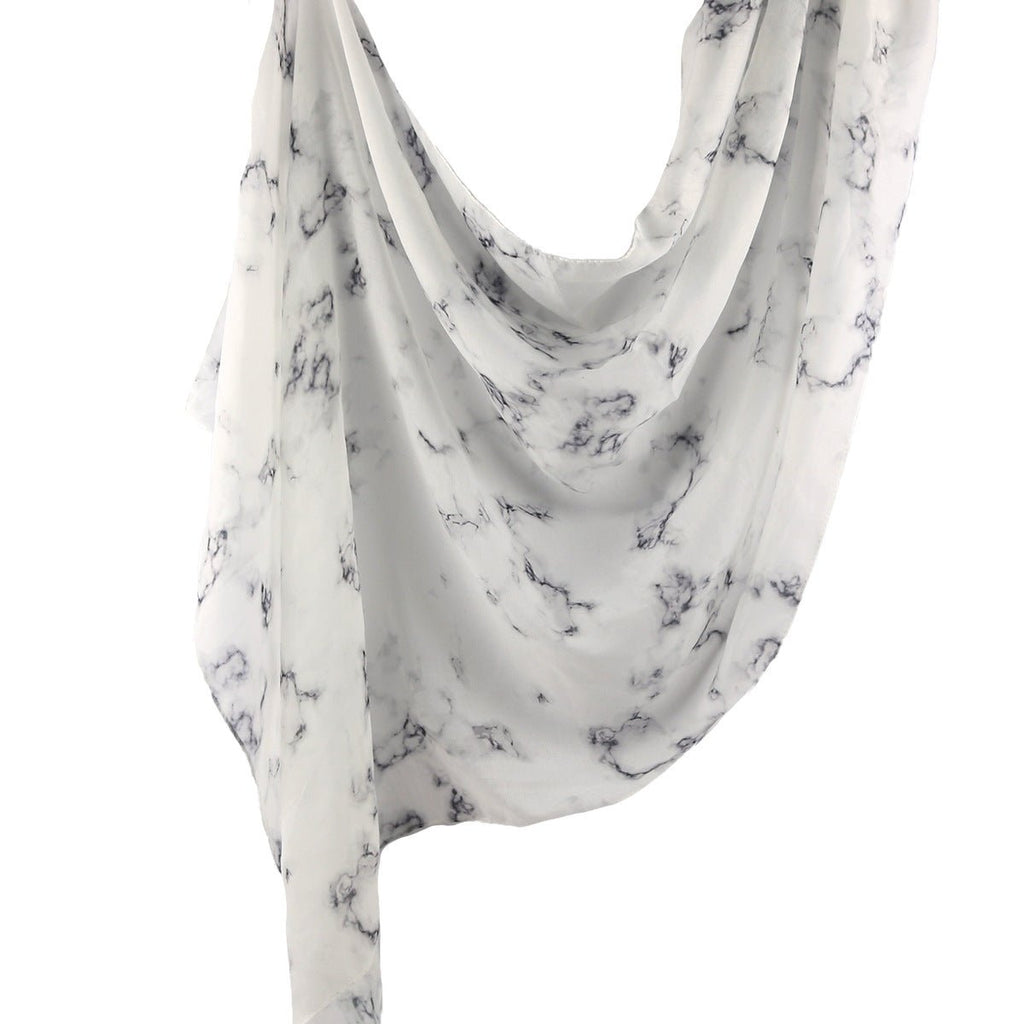 Mariam's Collection Elegant Watercolor Marble Print Headscarf Hijab (MH178) — comparison shot