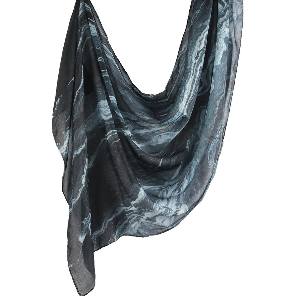 Mariam's Collection Elegant Watercolor Marble Print Headscarf Hijab (MH178) — detail shot 9