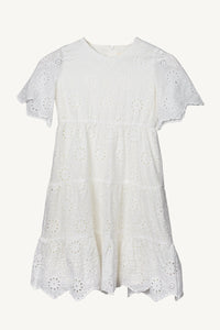 Elia White Eyelet Dress (Girls) Kids Veiled 
