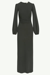 Elisa Jersey Rouched Waist Maxi Dress - Dark Forest Clothing Veiled 