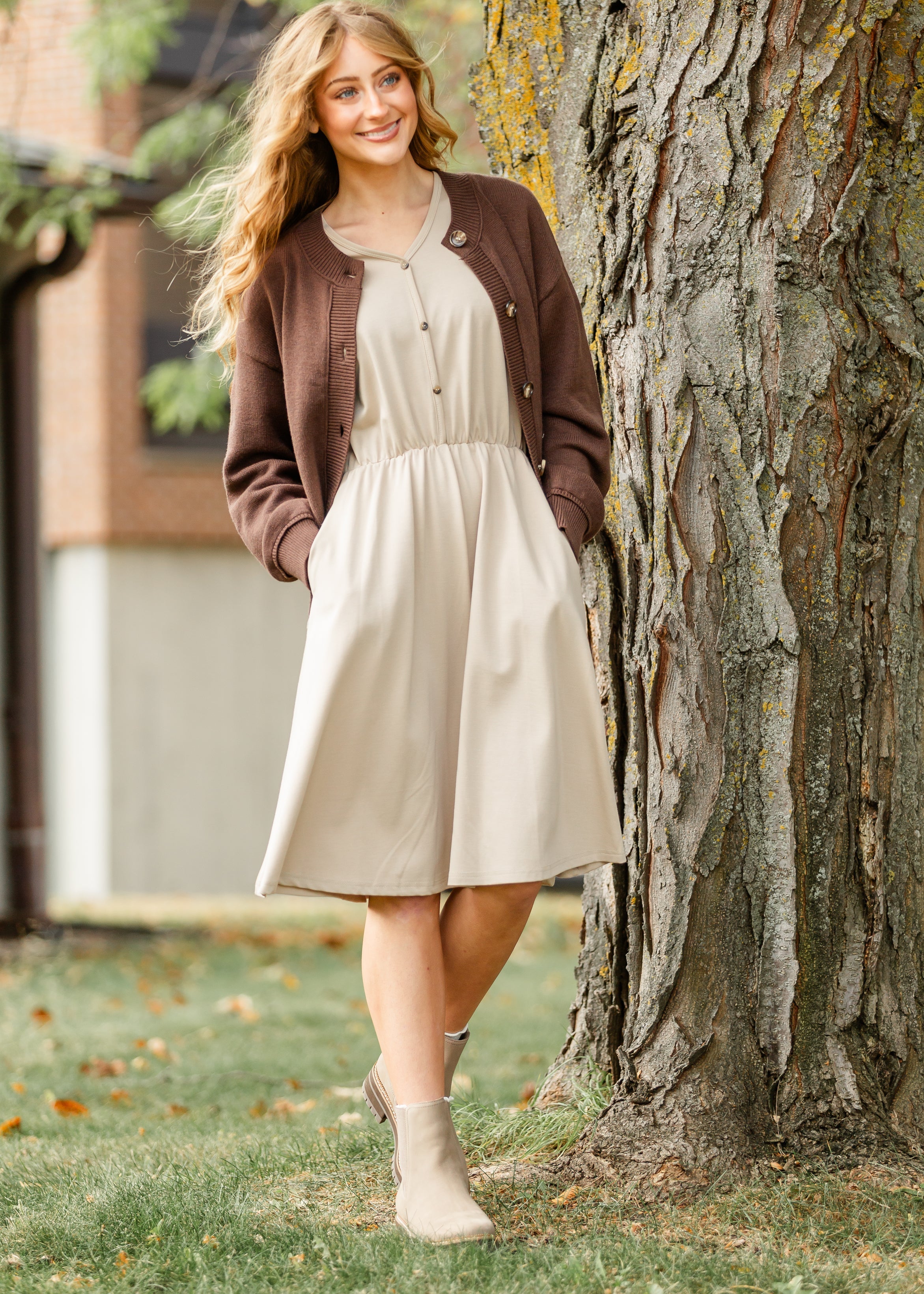 Inherit Co. Ella Cinched Waist Midi Dress - FINAL SALE — main product shot