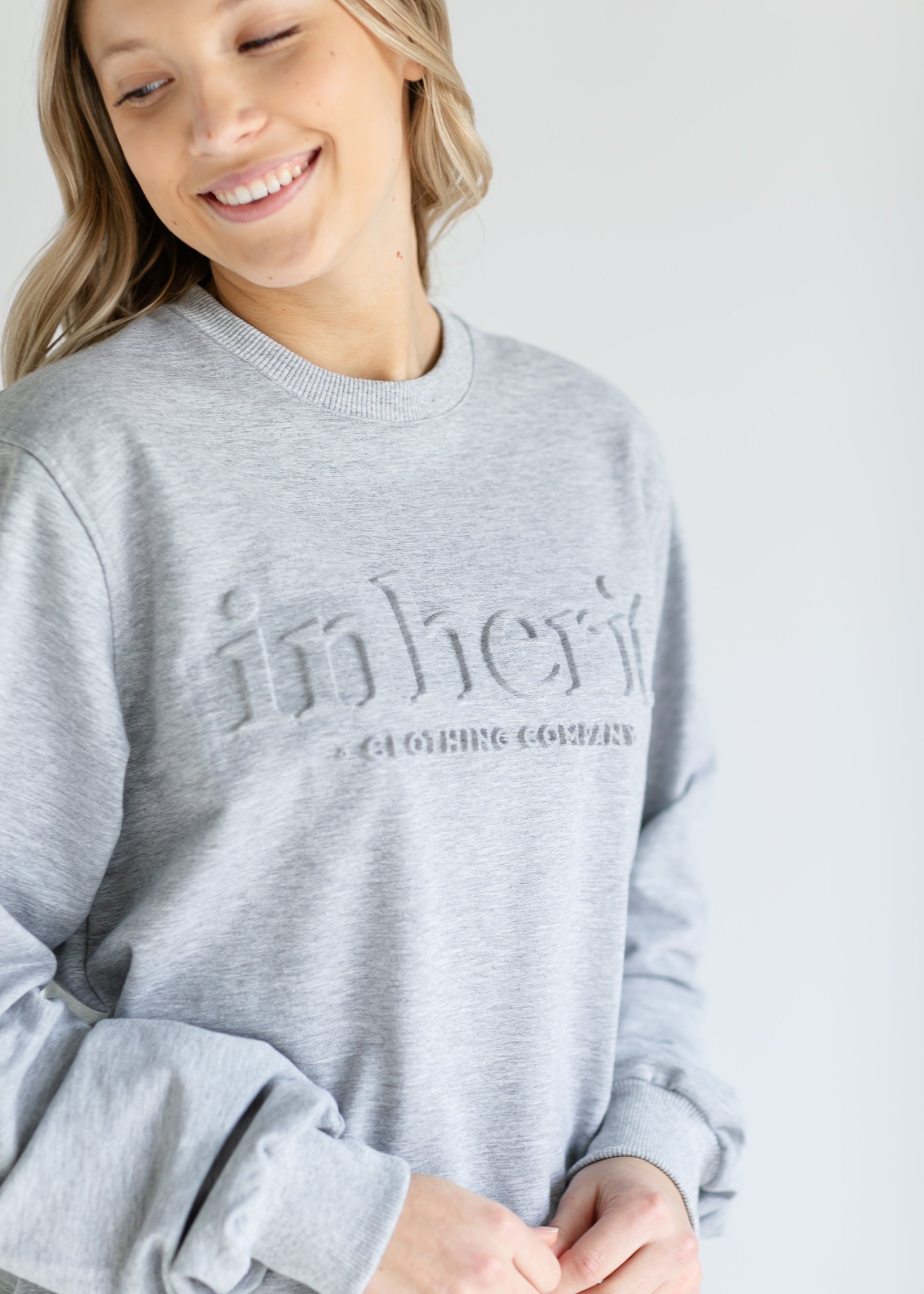 Inherit Co. Embossed Inherit Logo Crewneck Sweatshirt — main product shot