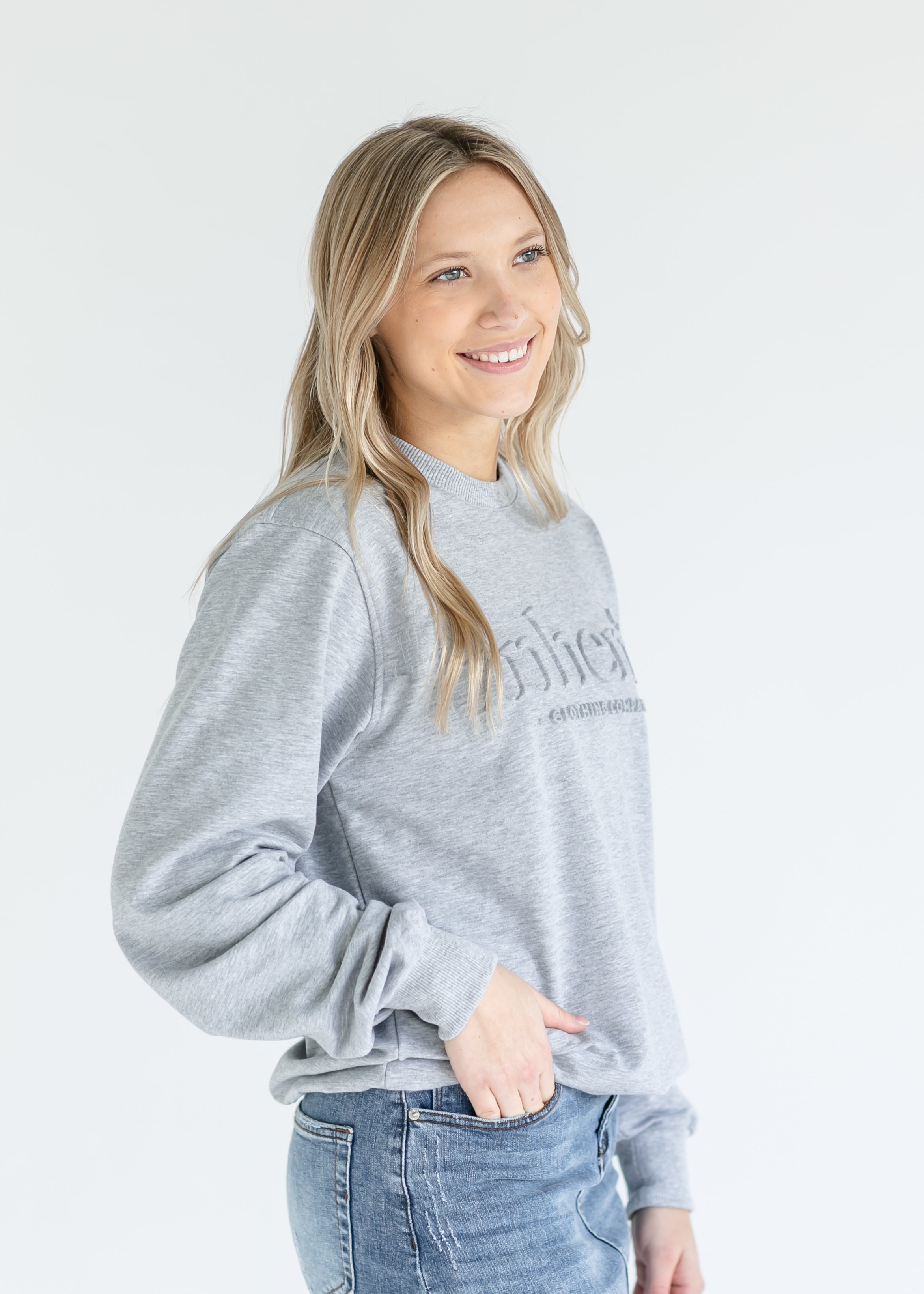 Inherit Co. Embossed Inherit Logo Crewneck Sweatshirt — back view