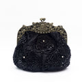 Mariam's Collection Embroidered Rose with Sequins Beads Evening Clutch Bag (MAC291) — construction detail