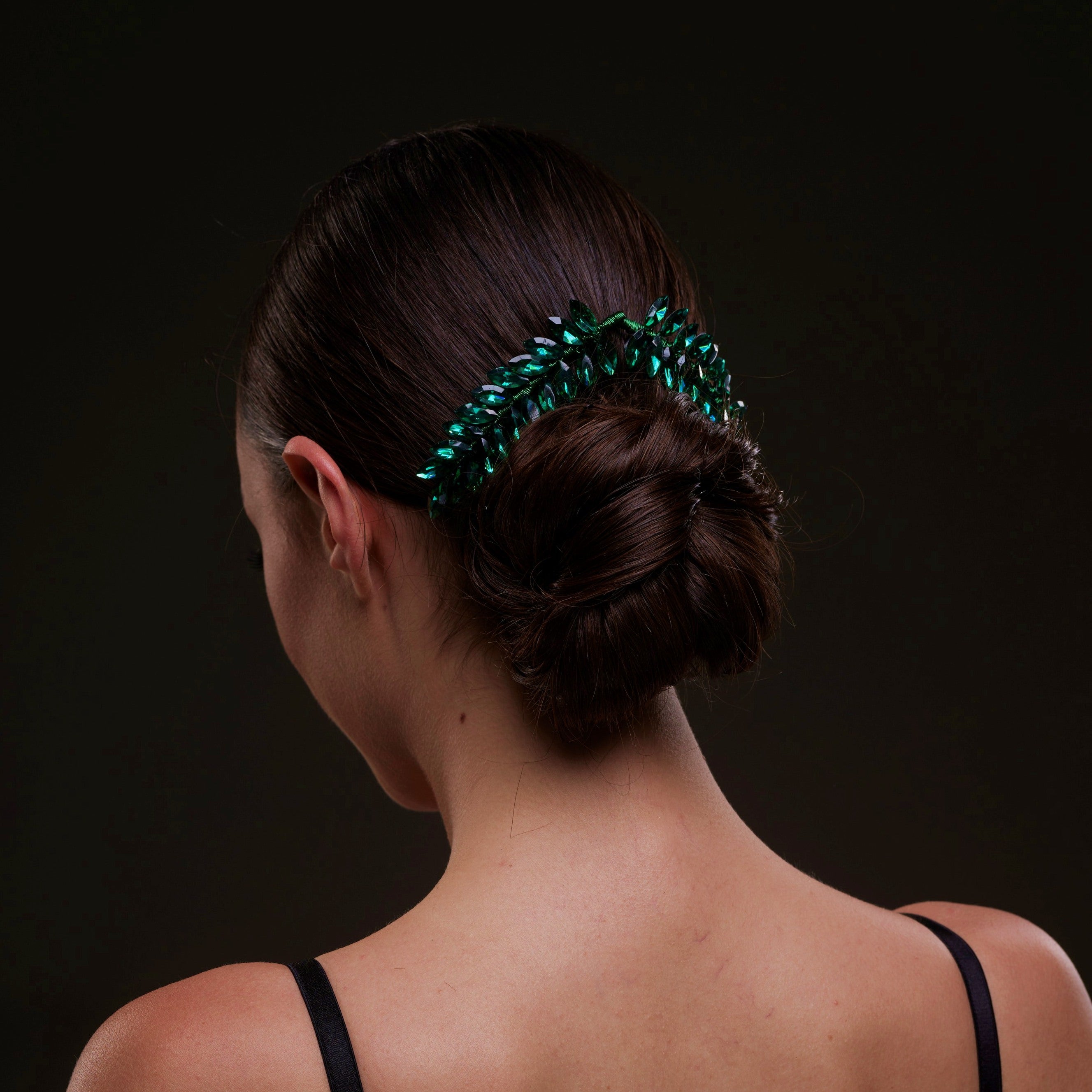 Emerald Green Crystal Leaf Hair Comb Set – Bridal Port