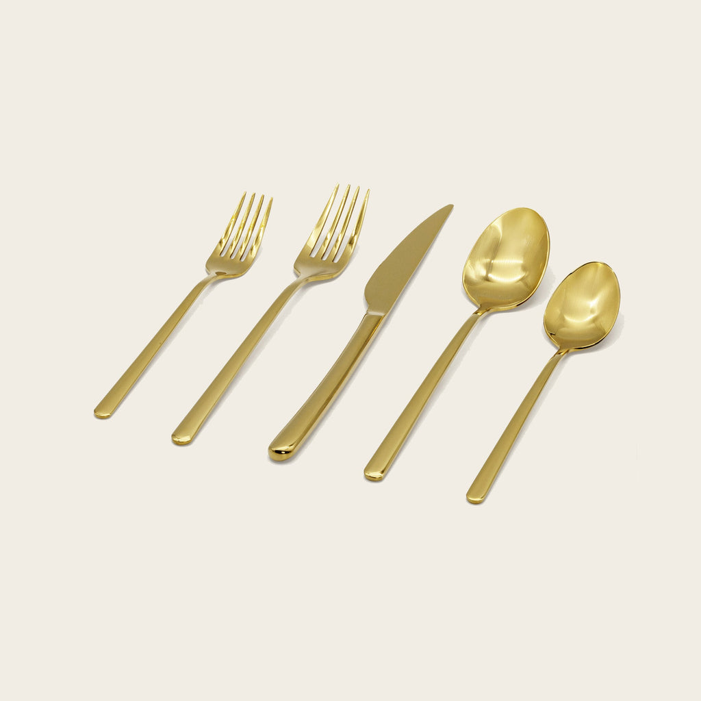 Italic Emilia Mirror 20-Piece Flatware Set — in-room styled lifestyle