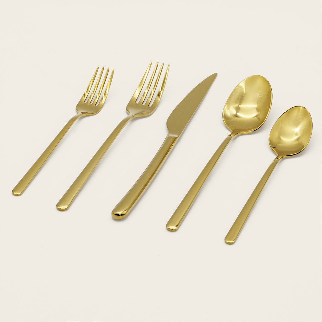 Italic Emilia Mirror 20-Piece Flatware Set — construction craftsmanship close-up