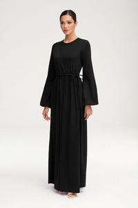 Emma Jersey Elastic Waist Maxi Dress - Black Clothing Veiled 