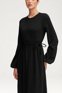 Emma Jersey Elastic Waist Maxi Dress - Black Clothing Veiled 