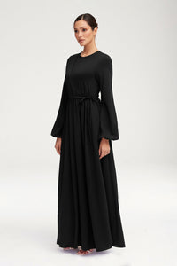 Emma Jersey Elastic Waist Maxi Dress - Black Clothing Veiled 